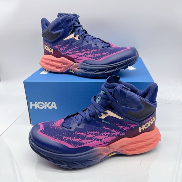 Hoka One One Speedgoat 5 Mid GTX Trail Running Shoe Waterproof Purple Women US 7 - Picture 1 of 12
